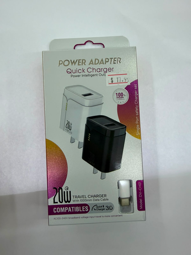 POWER ADAPTER QUICK CHARGER TYPE-C 20W DV-CH01