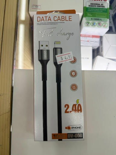 FAST CHARGE DATA CABLE USB TO LIGHTNING 20W DV-006