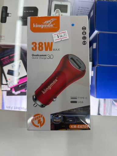 KINGMOX 38W CAR CHARGER TYPE-C AND USB KM-E6704