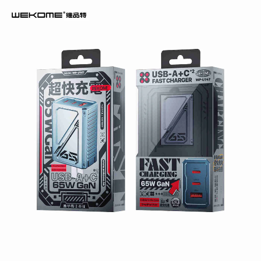 WEKOME USB-A+C FAST CHARGER 65W GAN WP-U147