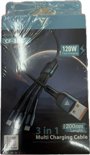 VF MULTI CHARGING CABLE USB 3 EN 1 120W CF-301