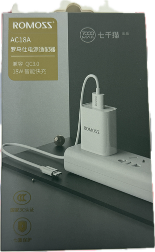CARGADOR ROMOSS ORIGINAL 18W TIPO C AC18A
